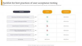 Checklist For Best Practices Of User Acceptance Testing
