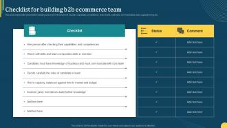 Checklist For Building B2b Ecommerce Team Online Portal Management In B2b Ecommerce