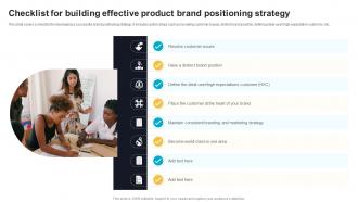Checklist For Building Effective Product Brand Positioning Strategy Effective Product Brand Positioning