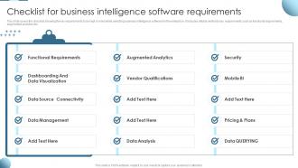 Checklist For Business Intelligence Software Requirements