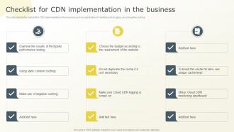 Checklist For CDN Implementation In The Business Content Distribution Network