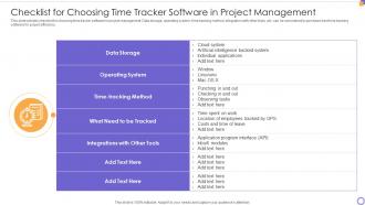 Checklist For Choosing Time Tracker Software In Project Management