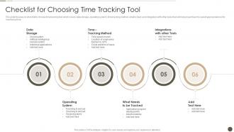 Checklist For Choosing Time Tracking Tool Time Management Strategy To Ensure Project Success