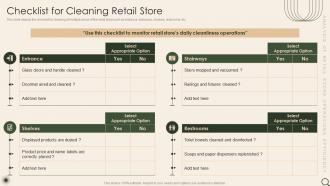 Checklist For Cleaning Retail Store Analysis Of Retail Store Operations Efficiency