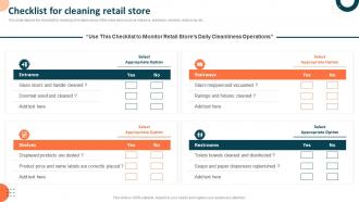 Checklist For Cleaning Retail Store Measuring Retail Store Functions