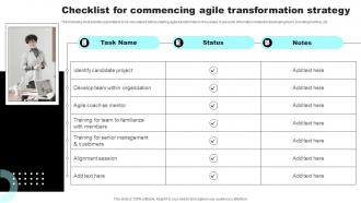 Checklist For Commencing Agile Transformation Strategy