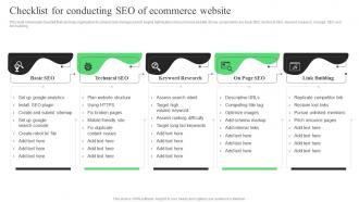 Checklist For Conducting SEO Of Ecommerce Website Strategic Guide For Ecommerce