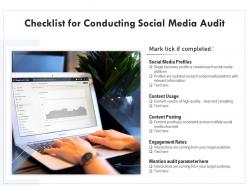 Checklist for conducting social media audit