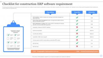 Checklist For Construction ERP Software Requirement