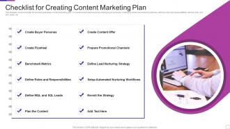 Checklist For Creating Content Marketing Plan