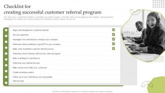 Checklist For Creating Successful Customer Referral Program Delivering Excellent Customer Services