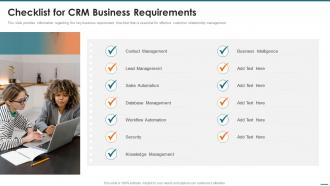 Checklist For Crm Business Requirements Crm Digital Transformation Toolkit