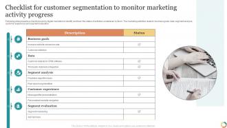 Checklist For Customer Segmentation To Monitor Marketing Activity Progress