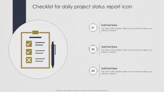 Checklist For Daily Project Status Report Icon