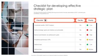 Checklist For Developing Effective Strategic Plan