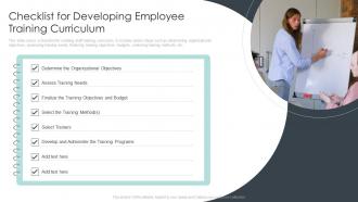 Checklist For Developing Employee Training Curriculum
