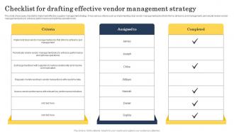 Checklist For Drafting Effective Vendor Management Strategy