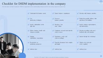 Checklist For DSDM Implementation In The Company Dynamic Systems