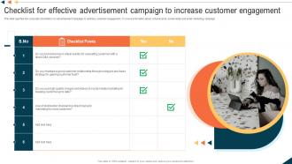 Checklist For Effective Advertisement Campaign To Increase Customer Engagement
