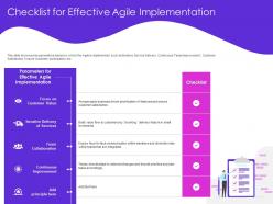 Checklist for effective agile implementation increments ppt powerpoint presentation shapes