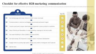 Checklist For Effective B2B Marketing Communication