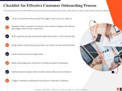 Checklist For Effective Customer Onboarding Process Process Redesigning Improve Customer Retention Rate