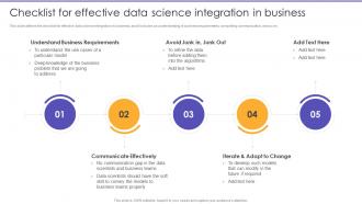 Checklist For Effective Data Science Integration In Business Information Science Ppt Designs