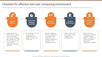 Checklist For Effective End User Computing Environment EUC Ppt File Microsoft