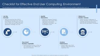 Checklist For Effective End User Computing Environment Virtual Desktop Infrastructure
