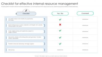Checklist For Effective Internal Resource Management