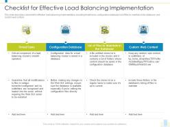 Checklist for effective load balancing implementation load balancer it