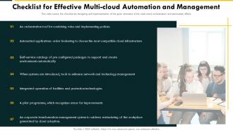 Checklist For Effective Multi Cloud Complexity Challenges And Solution