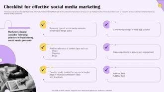 Checklist For Effective Social Media Marketing Implementing Digital Marketing For Customer