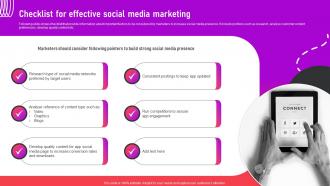 Checklist For Effective Social Media Marketing Optimizing App For Performance