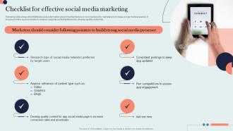 Checklist For Effective Social Media Marketing Organic Marketing Approach