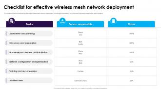 Checklist For Effective Wireless Mesh Network Deployment