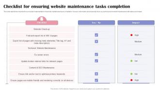 Checklist For Ensuring Website Maintenance Tasks Completion