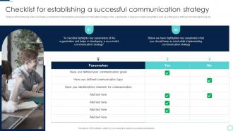 Checklist For Establishing A Successful Communication Strategy Internal Communication Guide