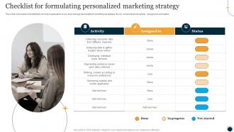 Checklist For Formulating Personalized Marketing Strategy One To One Promotional Campaign