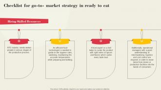 Checklist For Go To Market Strategy In Ready To Eat Global Ready To Eat Food Market Part 1