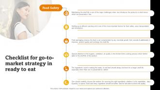 Checklist For Go To Market Strategy In Ready To Eat Rte Food Industry Report Part 1