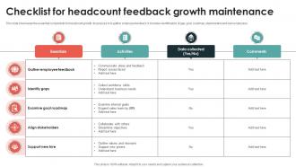 Checklist For Headcount Feedback Growth Maintenance