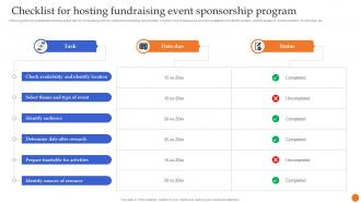 Checklist For Hosting Fundraising Event Sponsorship Program