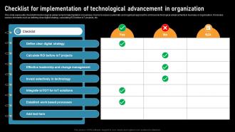 Checklist For Implementation Of Technological Advancement In Organization