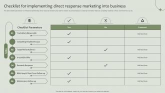 Checklist For Implementing Direct Response Marketing Into Business