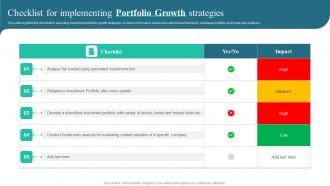 Checklist For Implementing Portfolio Growth Strategies