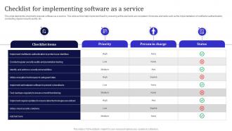 Checklist For Implementing Software As A Service