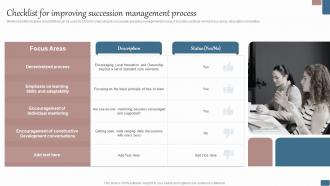 Checklist For Improving Succession Management Process Effective Succession Planning Process
