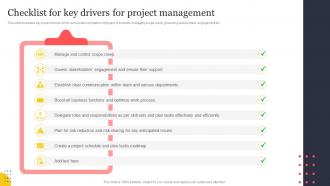 Checklist For Key Drivers For Project Management