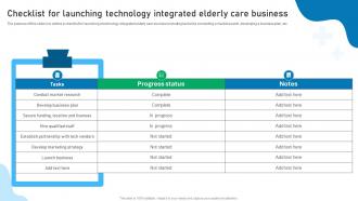 Checklist For Launching Technology Integrated Elderly Care Business